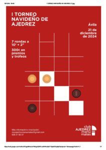 I TORNEO NAVIDEÑO DE AJEDREZ RÁPIDO CLUB AJEDREZ MANU MATES @ Salón de actos de Naturávila