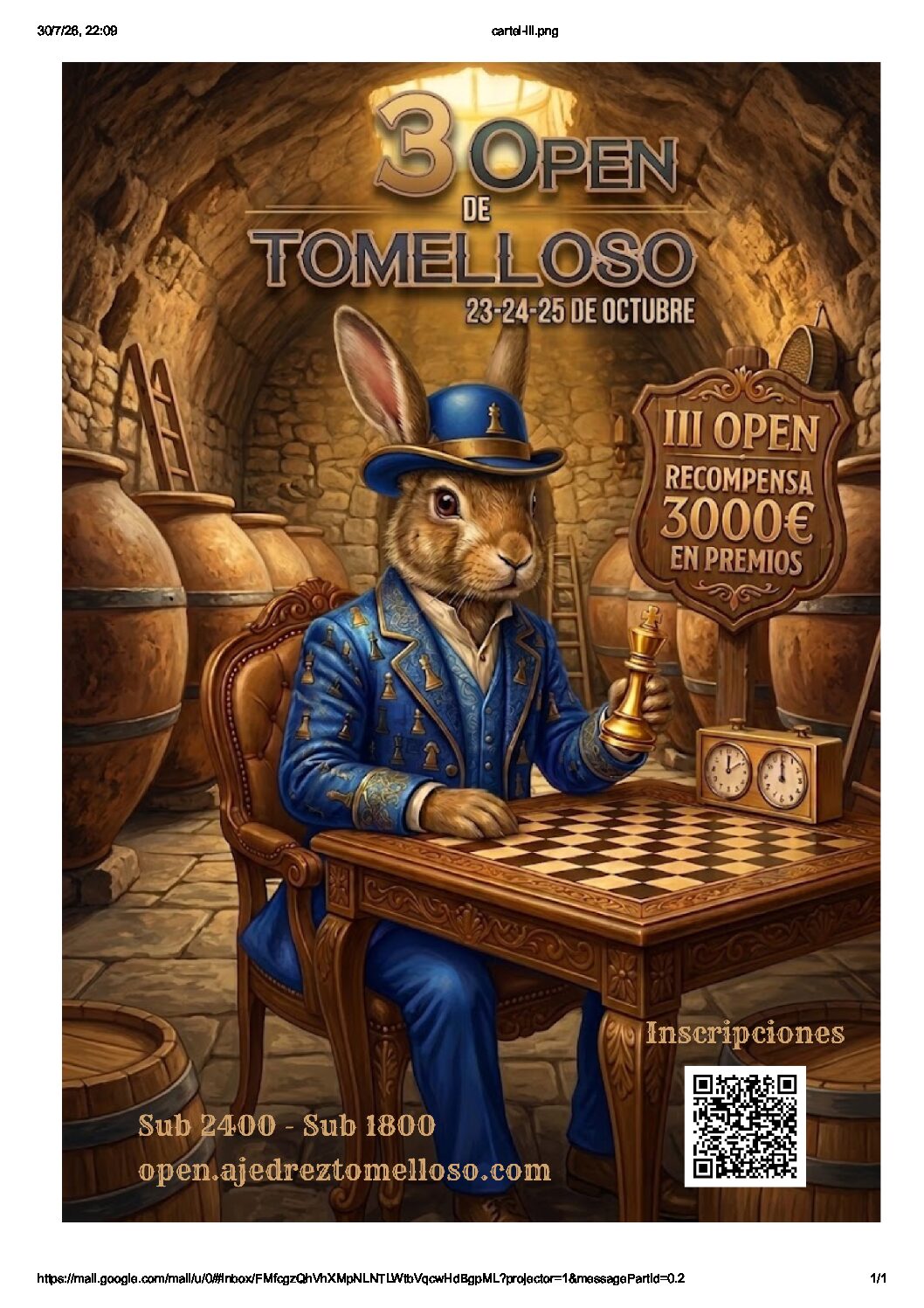 III OPEN CIUDAD DE TOMELLOSO. 23, 24 y 25 de octubre de 2026.
